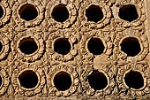 Bagan Myanmar. Abeyadana temple, Myinkaba. Perforated windows of the main block  